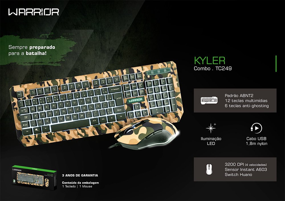 Kit Gamer (mouse/teclado) Army TC249 Warrior