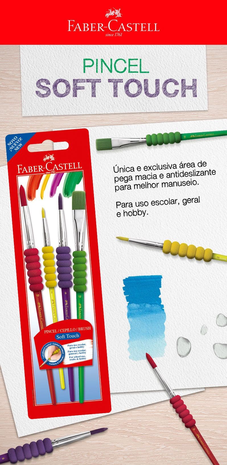 Kit p/pintura soft touch 181600 Faber Castell