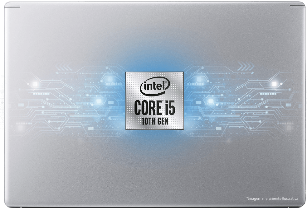 Notebook e selo intel