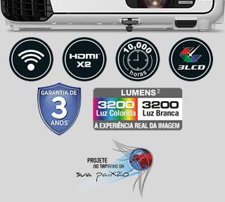3LCD - Wifi - HDMI X2 - 10 mil horas de apresentações.