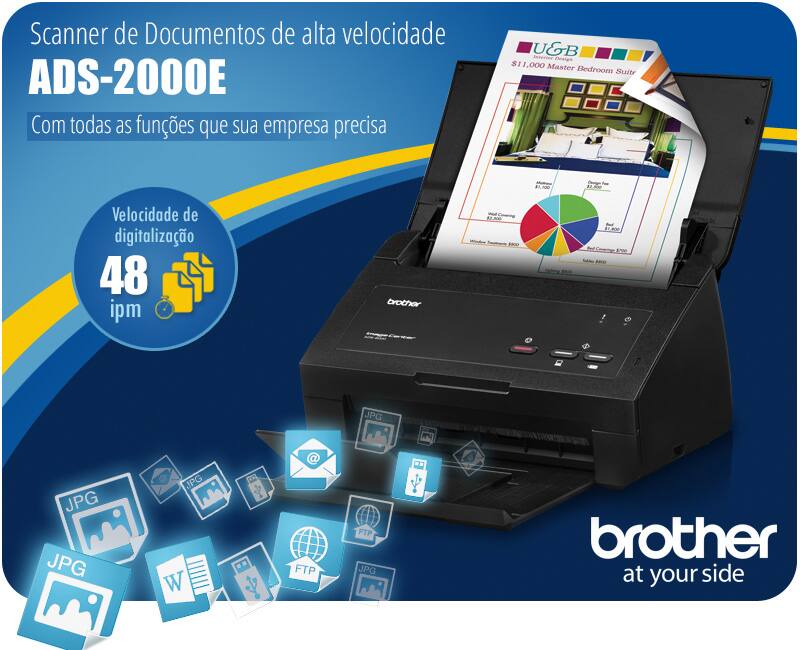 Scanner de alta velocidade ADS-2000 Brother